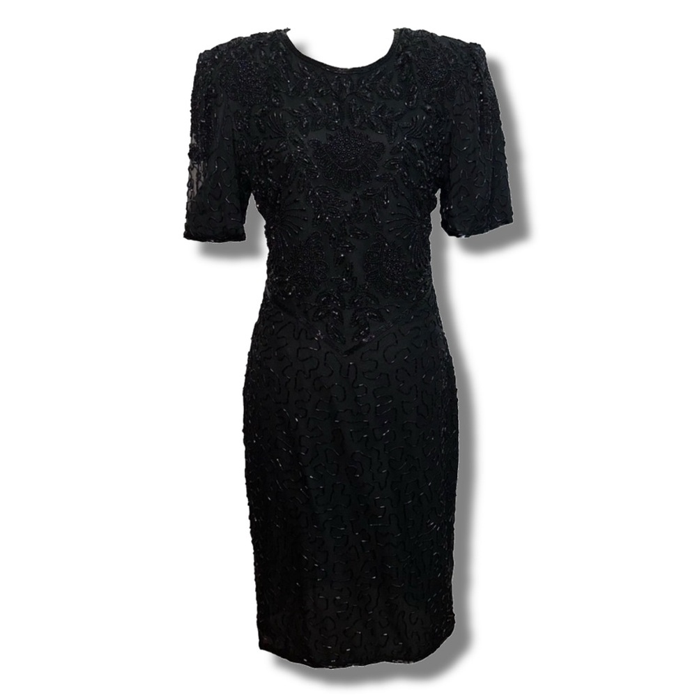 Vintage Beaded Silk Mini Dress